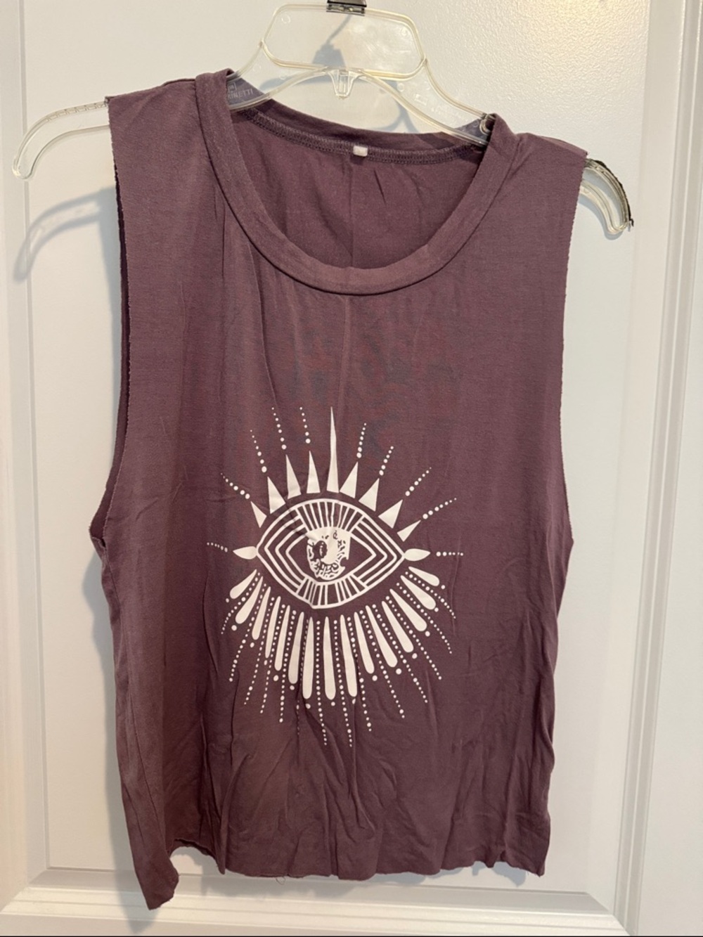 Womens Sleeveless Graphic Tank Top - Mauve Purple